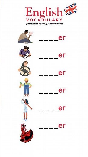 🔥 Common English Words That End with '-er'! Learn & Improve Your Vocabulary! 📚✨#english