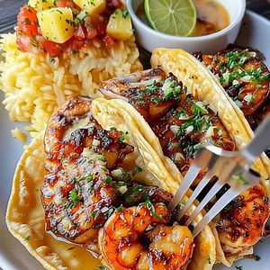Jerk Shrimp Tacos with Pineapple Salsa Ingredients: 1 lb large shrimp, peeled and deveined 2 tbsp Jamaican jerk seasoning The full recipe is in the FIRST (C.O.M.M.E.N.T) 👇 | Khawar Malik
