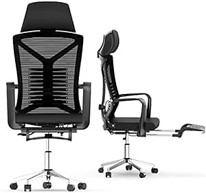 Office Chairs Clearance Comfortable Ergonomic Adjustable High Back Headrest , Cushion Lumbar Support Mesh Home Office Chair With Foot Rest