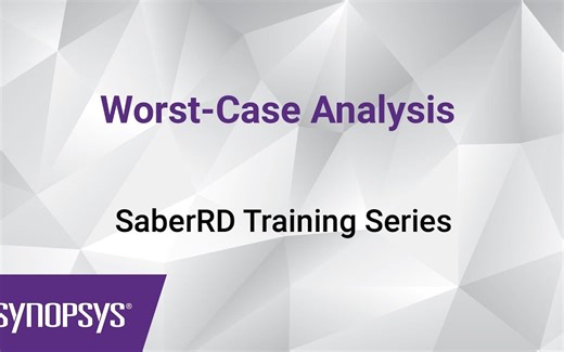 SaberRD Training 13 Worst-Case Analysis Synopsys