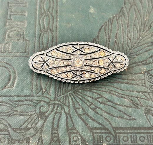 Art Deco Vintage Rhinestone Brooch Pin - Etsy