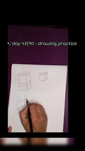 Day 43 : How I Practice 3d shapes ✍️ #90dayschallenge