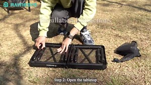 Folding Grill Table for Outside, 3 Height Adjustable Small Camping Table with Mesh Bag, Metal Aluminum Folding Table, 23.62 x 15.75 inches, Portable Grill Stand for Picnic, Camping, BBQ, Beach, Black