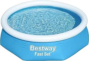 Amazon.com: Bestway Fast Set Round Inflatable Pool Kit (8' x 24") | Includes 330gal Filter Pump : Toys & Games