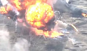Ukraine: Moment brave soldiers blow up column of Russian tanks