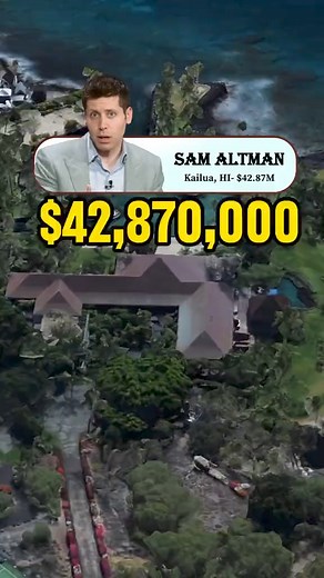This is Sam Altman's mansion in Kailua-Kona, Hawaii, valued at over $42.87 million.#celebrity #fyp | Real Estate of Stars