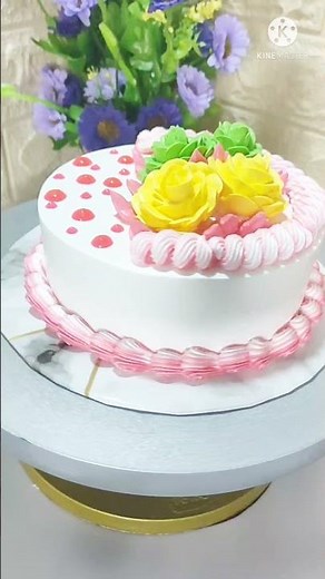 CARA MENGHIAS CAKE ULANG TAHUN BUTTER CREAM #shorts#tasty#cakeideas