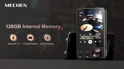 video, 128GB MP3 Player with Bluetooth - MECHEN D53 Portable MP3 Touch Screen Music Player with H...