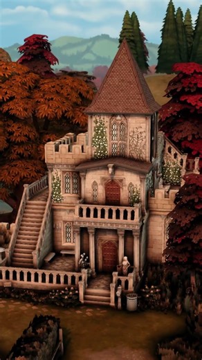 Small Castle Exterior | The Sims 4 | Stop Motion Build [No CC]