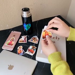 Catholic Stickers Religious Bible Faith Cross Sticker Pack Gifts for Adults Teens and Kids, 60PCS Aesthetic Catholic Jesus Stickers for Water Bottles Laptops Suitcases Skateboards Guitar