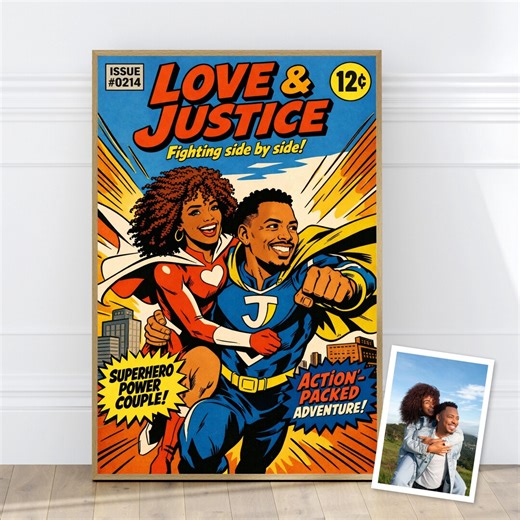 Personalized Comic Book Cover Portrait From Photo | Gift for Him | Father's Day Gift | Vintage Comic Style | Printable Digital Download - Etsy
