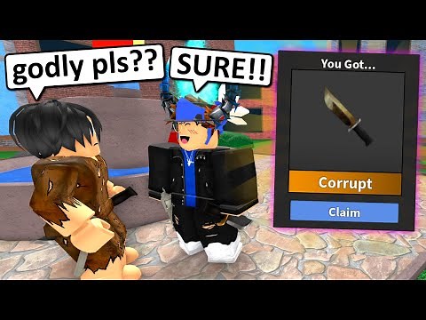 Begging for Godly Knives.. Roblox Murder Mystery 2 (Social Experiment #3)