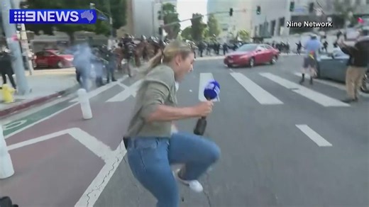 Video captures the moment a reporter is shot with nonlethal round during LA protest