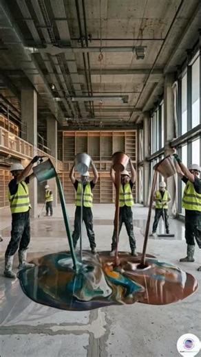 This Library Looks Like a Luxury Hotel 😱📚 | #epoxyfloor #interiordesign #timelapse #architecture