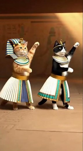 Egyptian Dance by two cute cats to entertain you
