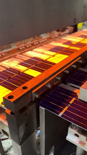 Solar cell welding in action! ☀️⚡