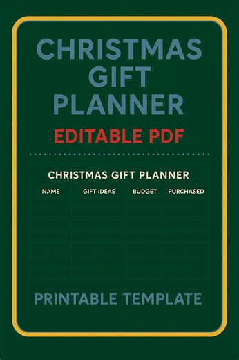 Editable Christmas Gift Planner Template | Festive Holiday Gift List & Budget Tracker | Digital Download - Etsy UK