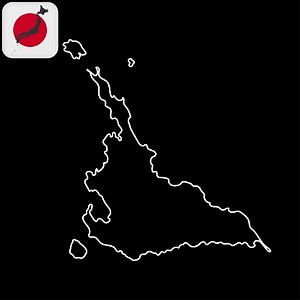 Miyako island map. Vector illustration