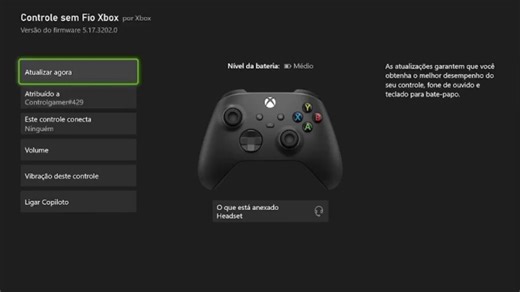 Já atualizou seu controle hoje?Manter os controles do Xbox One e Xbox Series S|X sempre atualizados faz mais diferença do que muita gente imagina 👇☑️ Melhor desempenho: atualizações corrigem bugs e reduzem falhas de conexão.☑️Mais precisão: ajustes finos melhoram a resposta dos botões e dos analógicos.☑️ Correções de bateria e estabilidade: menos quedas inesperadas durante a jogatina.☑️Compatibilidade garantida: novos jogos e recursos funcionam melhor com o firmware em dia.Atualizar o controle 