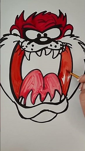 How to Draw Tasmanian Devil | Looney Tunes | Merrie Melodies | Step By Step Tutorial | #shorts |