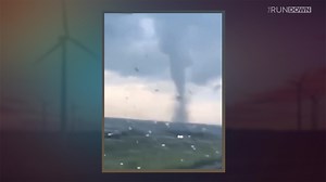 Video shared with FOX West Texas shows a tornado near the town of Iraan, TX Friday afternoon. This same storm was responsbile for tennis ball size hail and produced very he | FOX West Texas