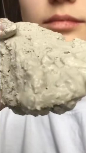 ASMR crunch of chalk covered in Clay paste