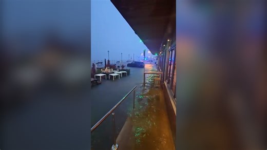 Seafront flooded as Storm Claudia hits Wales