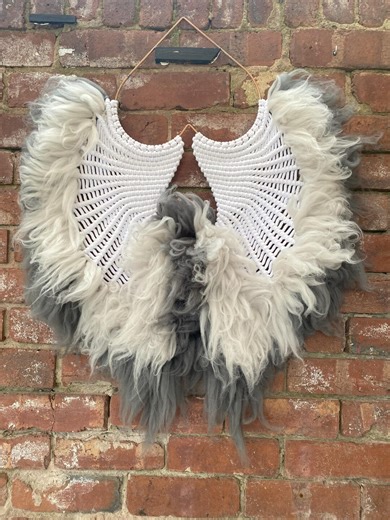 Extra Large Macrame Angel Wings, Unique Piece of 3d Art, Macrame Wall Hanging Woolly Decorations - Etsy UK