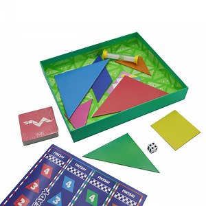 [Hot Item] Timed Tangrams Problem-Solving Activity Roll Race in The Tangram World Playing Card Tangram Card Game Children Toy
