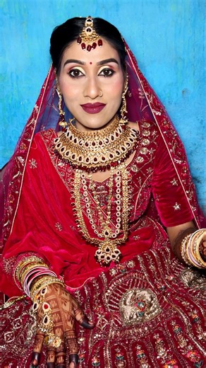 Bridal Makeup Transformation | Indian Bridal Look 👰 Step by Step Tutorial | Before After #ytshorts