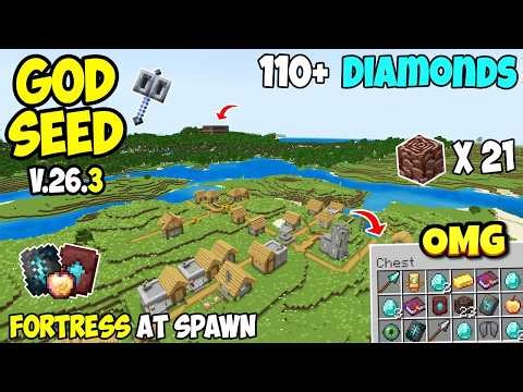 🔥Best Survival (God Seed) For Minecraft 26.3 Bedrock And PE | Four Blacksmith Seed | Minecraft Seeds