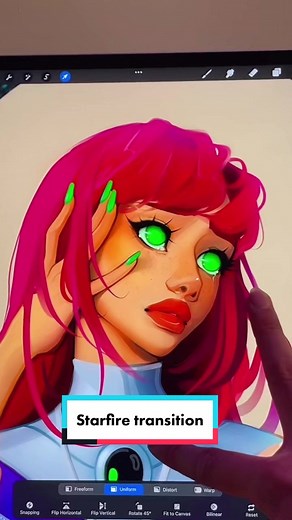Redrawing Starfire from Teen Titans | Digital Art Process