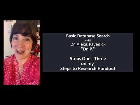 Basic CSULB Database Search with Dr. P.