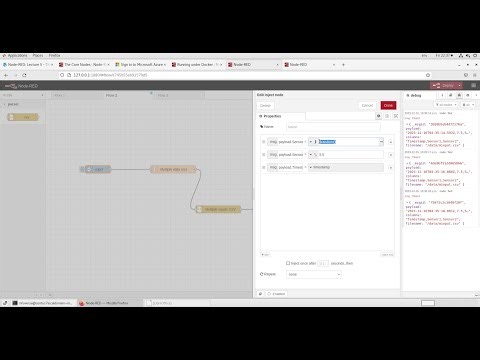 Ingest data from multiple sources into a CSV formatted file using Node-RED File and CSV nodes.