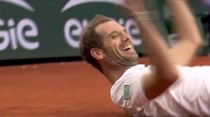 MATCH POINT: Richard Gasquet's backhand winner brings roaring crowd to its feet, and tears to his eyes