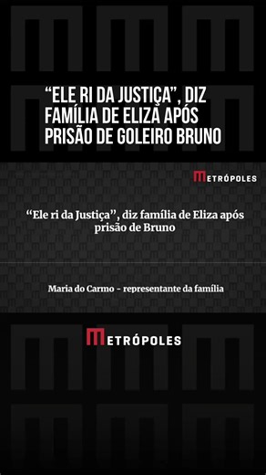 A nova prisão do ex-goleiro #Bruno Fernandes reacendeu a revolta da família de #ElizaSamudio e provocou críticas duras à forma como o #exjogador vinha cumprindo a pena pela m0rte da modelo. Em entrevista à coluna, Maria do Carmo, representante legal da família de Eliza, madrinha de Bruninho e presidente do movimento Vítimas Unidas, afirmou que a captura trouxe alívio, mas também expôs o sentimento de impunidade que acompanha o caso há anos. “Parece que o crime compensa”, afirmou. “Esperamos que,