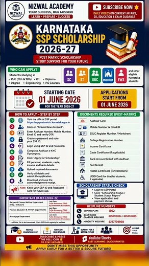 SSP Scholarship 2026-27 | How to Apply Online? Documents Required & Eligibility #ssp #education