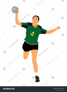 Girl Handball Player Action Ball Vector Stock Vector (Royalty Free) 2429749019 | Shutterstock