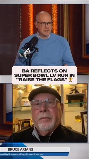 Tampa Bay Buccaneers on Instagram: "The Super Bowl LV champs were a legendary team 🏆 @brucearians breaks down this moment from “Raise The Flags: 50 Years of Buccaneers Football” in his conversation with @richeisen. The 10-part docuseries streams Dec. 11 on Amazon Prime 🍿"