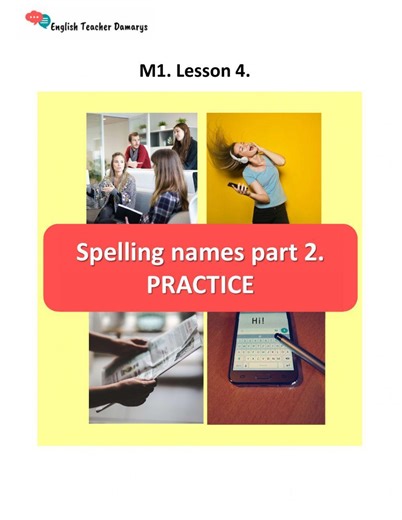 Spelling names. worksheet