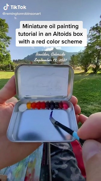 Miniature Oil Painting Tutorial in Altoids Box with Red Color Scheme