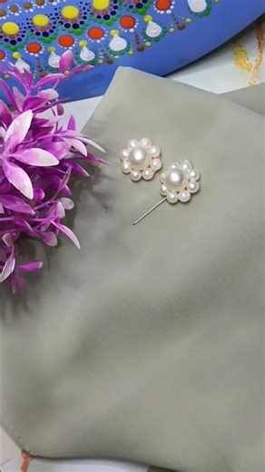 Aesthetic Pearl Flower Hijab Pin Making🌸#shorts#youtubeshorts#hijabfashion#viral#hijabpin#hijabstyle