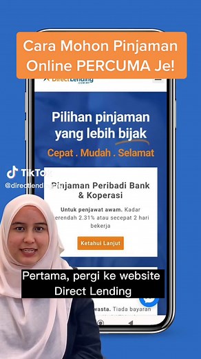 Cara mohon pinjaman peribadi online di platform Direct Lending ✅ Semak kelayakan secepat 2 minit ✅ TIADA bayaran/caj pendahuluan/deposit ✅ TIDAK pegang kad ATM ✅ Berdaftar under KPKT & hanya bekerjasama dengan pemberi pinjaman yang sah Link ada di bio kalau nak buat semakan pinjaman percuma ☺️ #pinjamanperibadi #platformpinjamanperibadi #pinjamanonline #underkpkt #pinjamancepat #trustedloan #loanperibadi #pinjamankoperasi #pinjamanwangberlesen