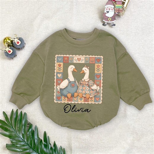 Vintage Goose Baby Romper, Cute Goose Couple Outfit, Farm Goose Design, Personalized Baby Clothing, Toddler Unisex Romper - Etsy