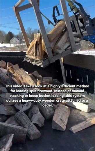 Efficient Firewood Loading: Using a Mechanical Log Crate for Faster Delivery