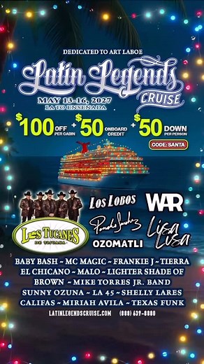 🛳️ Don’t miss TAKING ADVANTAGE OF OUR HOLIDAY SPECIAL! $100. Off Cabin $50. On board Credit 3rd & 4th person Sail FREE! we will sell out! Don’t t miss the boat! LatinLegendsCruise.com | Super Legends Cruise