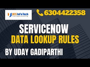 ServiceNow Data Lookup rules explained in detail by Uday Gadiparthi .Contact us at 6304422358