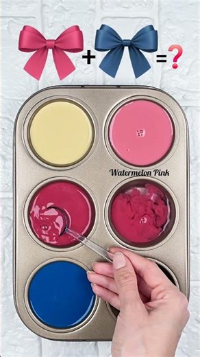 Mixing Cream, Cherry Red & Deep Blue | 3 Unique Color Combinations 🎨 #colorpalette #artshorts #asmr