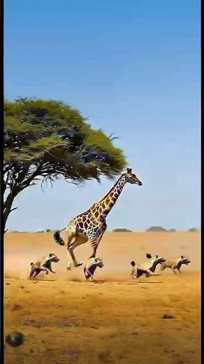 🦒 Giraffe’s Epic Kick vs Hyenas | Nature’s Wildest Fight! 😱