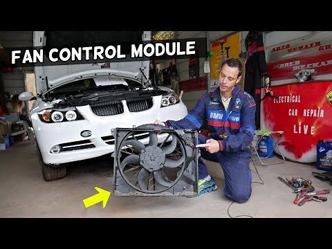 RADIATOR FAN CONTROL MODULE LOCATION REPLACEMENT BMW E90 E91 E92E E93 RADIATOR FAN CONTROLLER